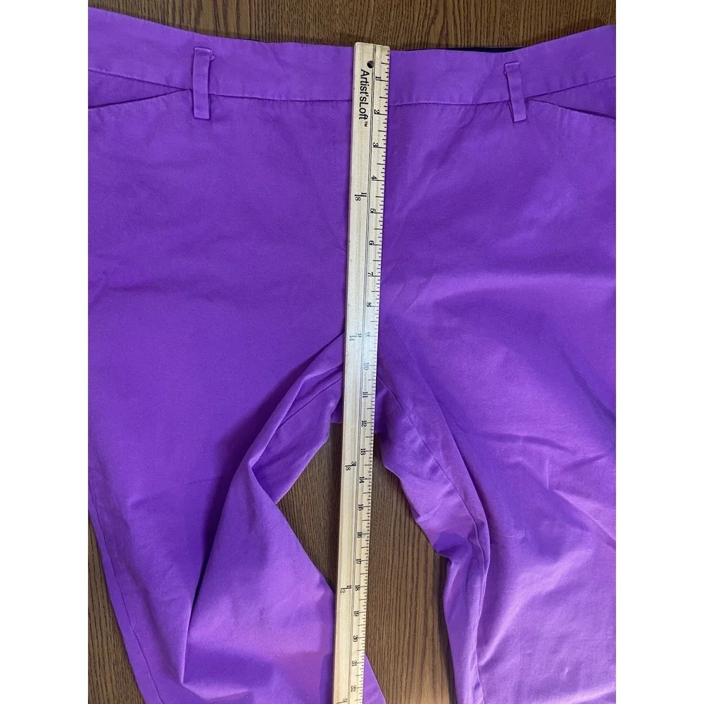 Worthington Womens Purple Pants Size 14 Cotton Career Office Mothers Day Church